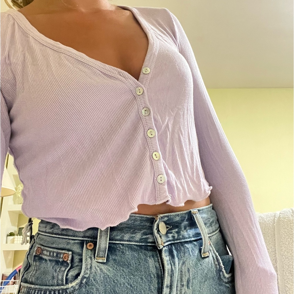 Princess Polly lavender button up long sleeve